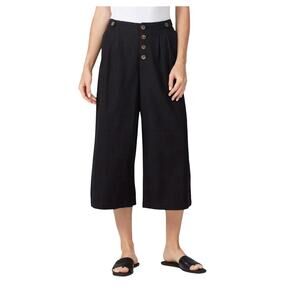 Greylin small Nana pleated linen cropped wide leg culottes P2 3401